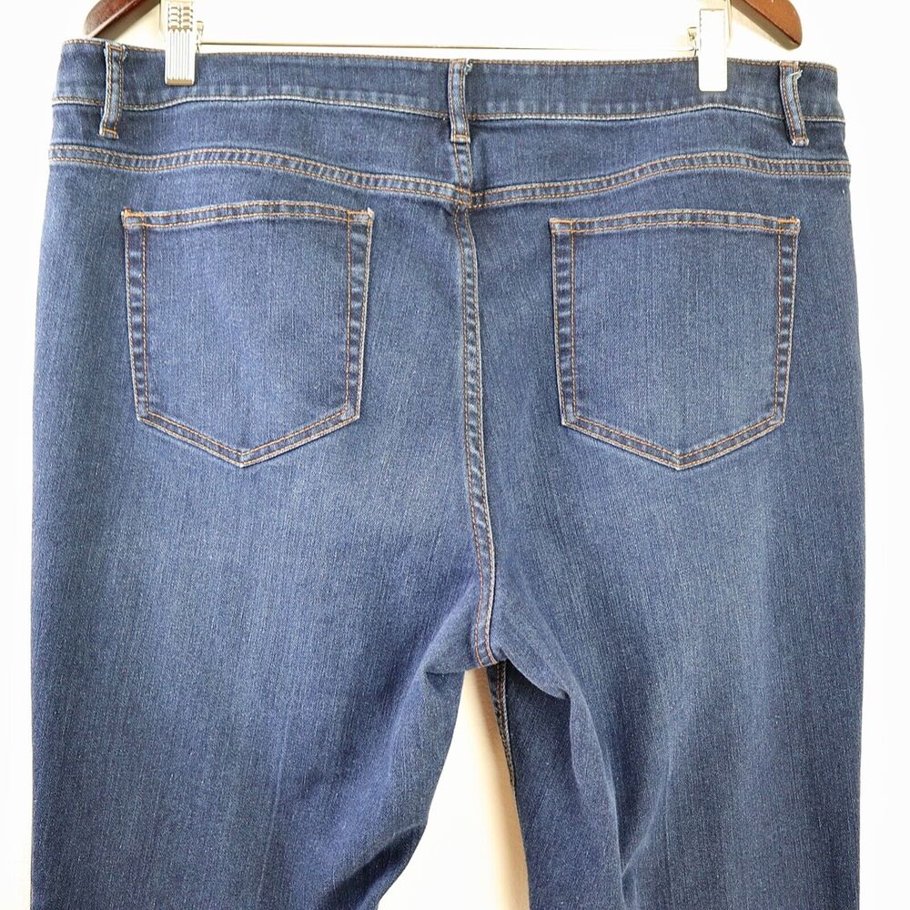 J Jill Size 16 Authentic Fit Slim Bootcut Jeans Hemmed Denim Blue - Picture 5 of 9